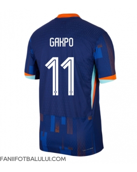 Țările de Jos Cody Gakpo #11 Tricou Fotbal Replică European 2024 Barbati Deplasare